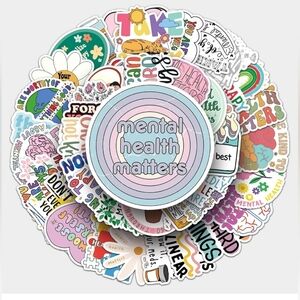 100 Mental Health Stickers for Laptops, Water Bottles & More